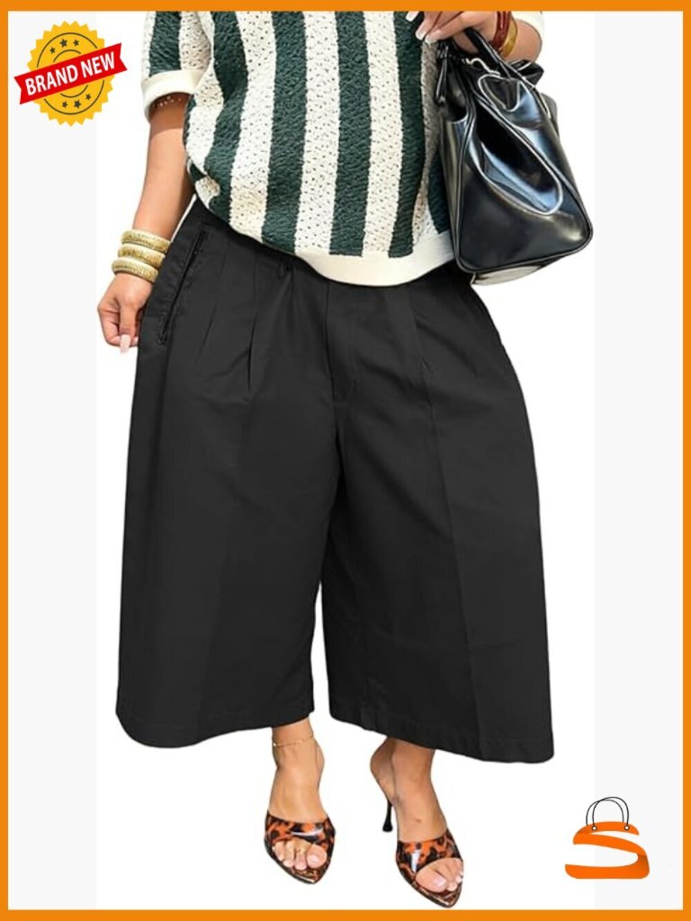 Wide Leg High Waisted Barrel Camo Capri Pants Baggy Trousers